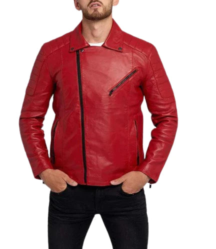 red biker jacket men
