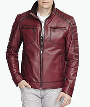mens red cafe racer jacket  mens red leather jacket
