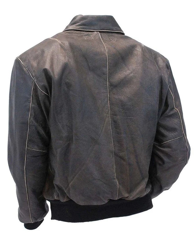 Vintage Brown Leather A2 Bomber Jacket
